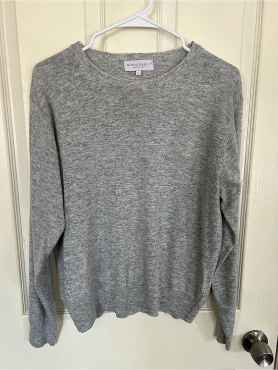 bianco & blu Sweaters - Bianco & Blu Made in Italy Cashmere Silk Blend Gray Knit Sweater Large